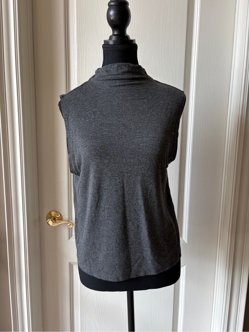 Babaton Charcoal Sleeveless Turtleneck Sweater Top